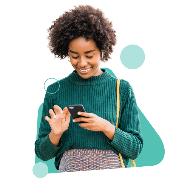 Mulher usando smartphone